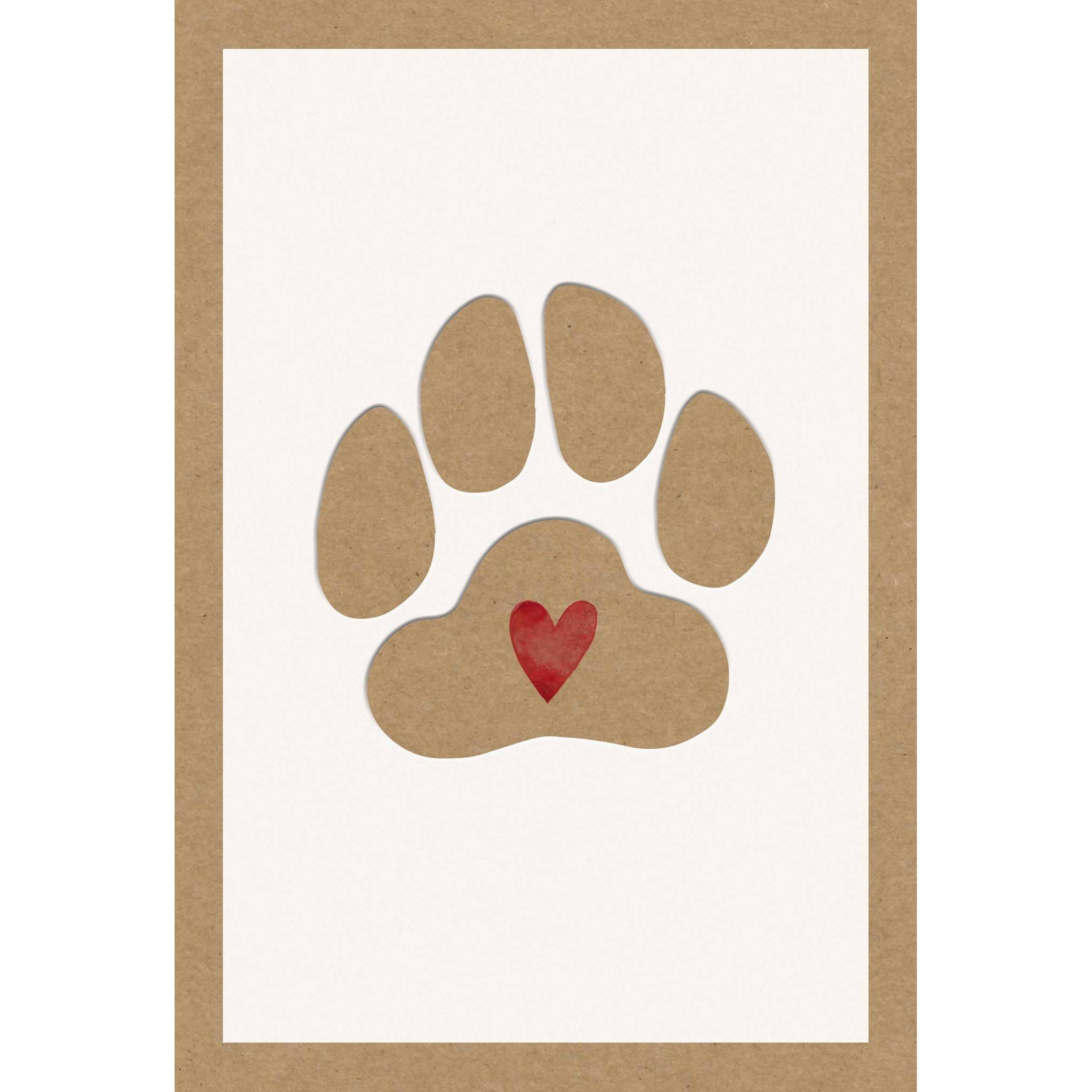 Heart Paw Sympathy Card for pets by Pictura, featuring a heartfelt design to express condolences for pet loss.